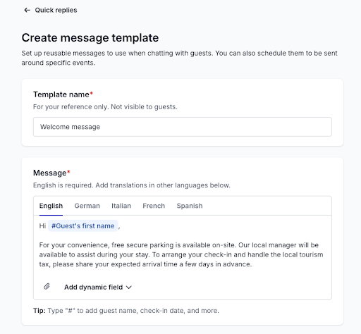 create message template