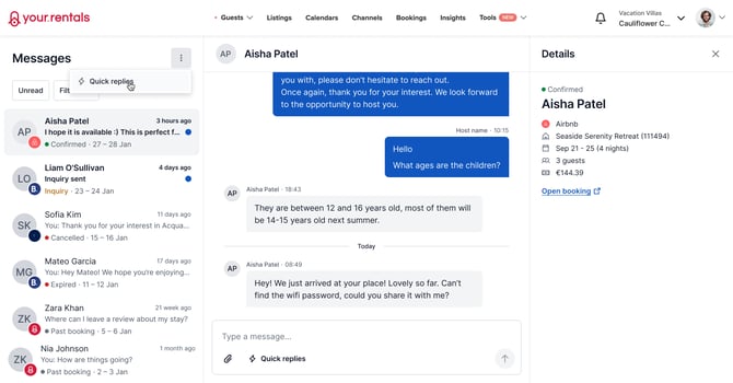 finding quick replies