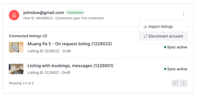 Stop sync for Airbnb (Full connection)