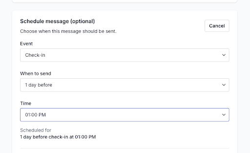 set time for sending